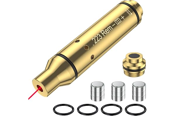 Vstranics 9MM/223REM/380ACP Cartouches d'entraînement Laser Système d'entraînement au tir à Sec Convient pour l'entraînement au tir à Sec avec Trois Jeux de Piles