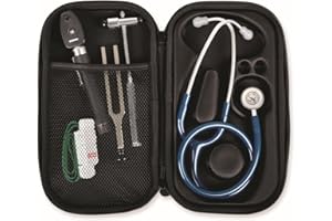 BLOMBLAUM Porta fonendoscopio rigido nero | custodia stetoscopio protettiva uso medico | fodera fonendoscopio per stetoscopi a tubo singolo | porta stetoscopio viaggio lavoro ospedale