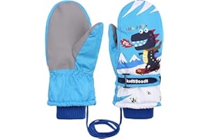 CYIECW Gants de Ski Enfant, Moufles de Ski Imperméable Fille Garçon Gants Chaud Hiver Moufles Coupe-Vent Respirant Snowboard Sports de Plein air Vélo Équitation Patinage 6-12Ans