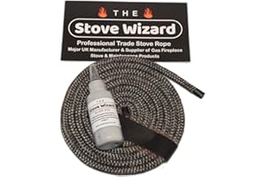 The Stove Wizard Stove Rope Kit 8mm x 2.5m Long with Large 50ml Super Seal Adhesive Flues Glass Door Seals Log Wood Burners Multi Fuel Replacement Parts Made In The UK