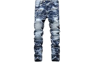 LAOLUO Jean Troué Homme Mode Skinny Slim Fit Pantalon Denim Styles Déchiré Sport Trousers avec Fermeture Éclair Casual Mode Survetement Pants Jogging Trekking Outdoor Travail Cargo Vintage Sweatpants