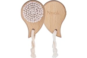 Niyok ansiktsborste av FSC®-certifierat bokträ med naturborst | Ansiktsborste för rengöring och peeling, med mjuka naturborst