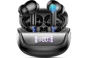 DONERTON Cuffie Bluetooth, Auricolari Bluetooth 5.4 Stereo HiFi con 4 HD Mic, Cuffie Wireless 45 Ore LED Display, in Ear Cuffiette Bluetooth con Cancellazione Rumore, Cuffie Senza Fili IP7 Impermeabile