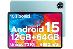 DOOGEE Tab A9 Android 15 Tablet 10 Pollici, 12(3+9) GB RAM + 64GB ROM (TF 2TB), 6580mAh, 5G+2.4G WiFi, 1280 * 800 IPS, 8MP, Tablet in Offerta Unisoc T310/ OTG/Face Unlock,Blu o Grigio,Inviato a Caso