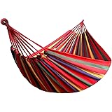 HACER Camping Hammock Swing Cotton Fabric Portable Travel Tree Hanging Bed Indoor Outdoor Garden Beach Sleeping Jhula for Bab