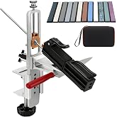 Knife Sharpening System, Sharpening Kit with 12 Sharpening Stones | Sharpening Set for Chef Knives with Base, Indoor and Outd