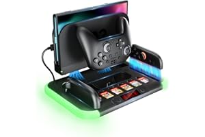 HEYSTOP Switch 2 Station de Rangement avec Socle de Recharge Joycon pour Recharger La Manette Nintendo Switch 2 Pro, Kit D'accessoires Switch 2 avec Dock Station et 6 Emplacements de Rangement
