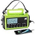 Raynic Emergency Weather Radio, 5000mAh/18500mWh Weather Radio, Portable Solar Hand Crank Radio with AM/FM/SW/NOAA, Cell Phone Charger, Headphone Jack, Flashlight and SOS Siren