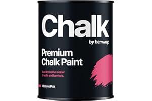 Hemway Rosa Ibisco Chalk Paint 1L Matt Shabby Chic Interior Furniture, Pareti, Legno, Armadi, Porte, Tavoli, Sedie, Finitura Gessosa Liscia Ad Asciugatura Rapida (9 Rosa E 116 Colori Disponibili)