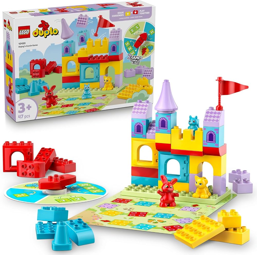 LEGO DUPLO Hopsy’nin Kale Oyunu 10450 – 3 Yaş ve Üzeri Hayvansever Çocuklar için 3 Figürlü Hayal Gücü Geliştiren Eğitici Oyuncak Yapım Seti, Doğum Günü Hediyesi (47 Parça)