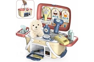 Coikes Doctors Set for Kids Pet Care Role Play Set Grooming Toys with Plush Dog Children Pet Vet Care Play Set Puppy Pretend Role Play Medical Kit Toys for Kids Girls Boys 3 4 5 6 7+ Years Old