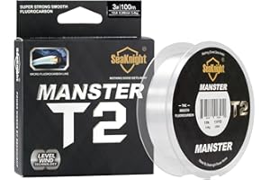 SeaKnight T1 fluorocarbone Peche Carpe Ligne de Guidage Invisible Enduit de fluorocarbone Fil de Pêche 100m/110yds 3-35LB