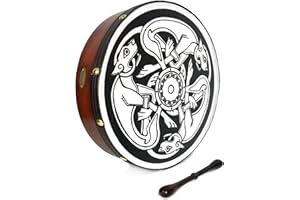 1TO1 MUSIC Handmade Dannan 16" Vegan Bodhran - The Morrígan Battle Bodhrán Hand Drum