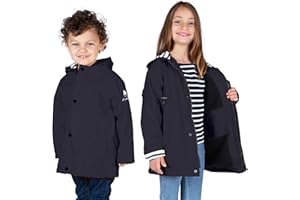 Breizh Ocean - Ciré imperméable Artic Enfant - Intérieur Polaire - Capuche rayée - Mixte, garçon ou Fille - 1 an au 14 Ans