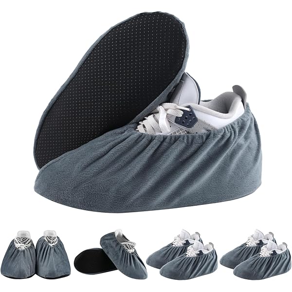 Orixo Schuhüberzieher 4 Paare - Rutschfeste Mehrweg-Überschuhe Für Haus & Labor