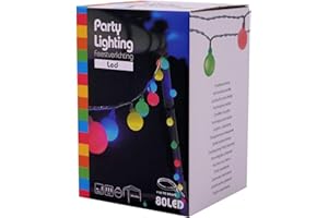Spetebo Guirlande lumineuse LED de fête avec 80 boules – Multicolore – Éclairage festif d'environ 16 m de long – Pavillon extérieur, fête, jardin, balcon, éclairage filaire avec bloc d'alimentation