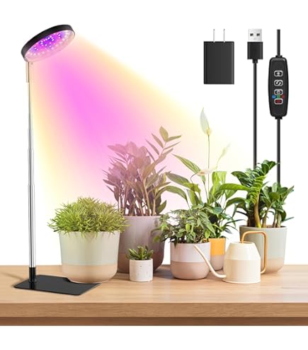 Lampada Per Piante Con Treppiede Regolabile - Spettro Completo, 9 Livelli Luminosità, Timer 3/9/12H - Foto 4