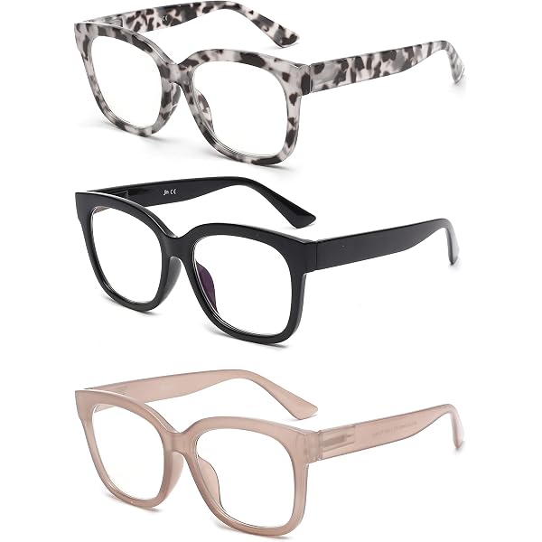 OPULIZE MET Blaulichtfilter Brille – 3er Pack, Stärke +3,50, UV400 Schutz, Federscharniere, Für Bildschirmarbeit & Gaming