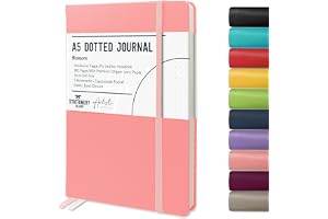 Stationery Island Anteckningsbok A5 – Hårt Omslag Prickig Anteckningsblock – Blomma – 180 Sidor Bullet Dotted Journal Anteckn