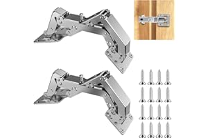 CORPOWER Charniere Porte Placard Charnières de Portes Charnières Pour Placards 170 Degrés, 2 PCS Charniere Invisible Armoire de Cuisine, Faites Correspondre la vis, Convient aux Portes D'armoires de Bureau