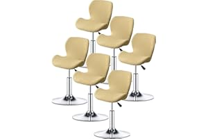 ELYSYSRL Bar Stool Cover Set of 2/4/6 Shell Back Adjustable Swivel Bar Stools Slipcover,Barstool Protector Covers for Dining Room Kitchen (Color : #2, Size : 6pcs)