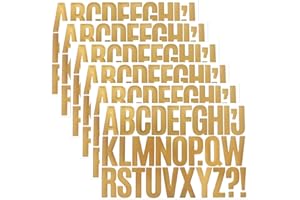 CMBBZZY 2 INCH Capital Letter Stickers, Gold Alphabet Stickers for Water Bottle, Invitation Cards, Party Banners, Note Book, 6 Sheets Gold Stamping Sticker Set