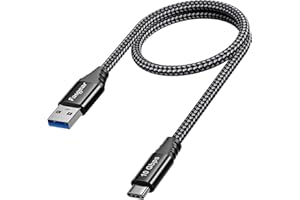 Fasgear Kabel USB typu C 50 cm,krótki kabel USB A do C 3.2 Gen 2, pleciony,10 Gbps,Android Auto typu C,do transmisji danych,szybkie ładowanie 3 A,do iPada Pro, SSD, kontrolerów X-Box