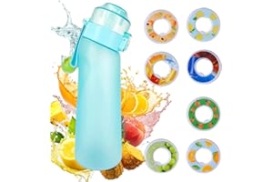 ALLWYOU Air Water Bottle with Flavour Pods,650ml Fruit Fragrance Scented Air Water Bottle Blue with 7 Flavour Pods Cola Starter Set 0 Sugar Calorie Portable Leak-proof Water Cup Drinking Bottles for Sports