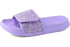 IONOKO Filles Pantoufles de Plage Doux Sandales de glitter Pantoufles Antidérapant pour EnfantsBain Piscine d'été Pantoufles