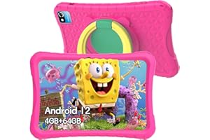 DUODUOGO Tablet para Niños 10 Pulgadas Android 12 GO, 4GB RAM 64GB ROM/TF 128GB Tablet PC 6000mAh Dual Caméra WiFi Bluetooth Type-C Netflix Youtube iWawa Juego Educativos Tablet Infantil(Rosa)