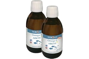 NORSAN Arktis Omega 3 2000mg I Olio di fegato di merluzzo liquido senza reflusso - 2x200 ml Omega 3 EPA DHA I Integratore omega 3 olio di pesce I Olio fegato merluzzo liquido con 800 UI di vitamina D3