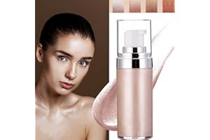 EHIOG Body Contour Highlighter Makeup, Body Cream Liquid Highlighting Drops, Waterproof Bronzer, Glow Illuminator, Shimmer Moisturizer Lotion Long-lasting Shine Brighten, For Face & Body(#01 Pearl White)