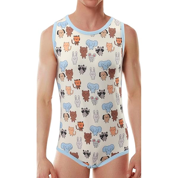 Landofgenie Heren Mouwloze Vest Jumpsuit Een Stuk