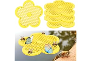 FANXAOLNES Lot De 4 Abreuvoirs Flottants Pour Abeilles En Forme De Fleur, Station D’eau Pour Pollinisateurs, Île Flottante En Plastique Pour Bassin, Bain D’oiseaux Et Jardin Extérieur