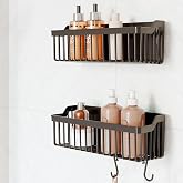 Banyor Adhesive Bathroom Shelf, 2-Piece Bathroom Organizer, Shower Shelf Organizer Shampoo Holder, Shower Cabin Shelf, Bathroom Organizer, Bathroom
