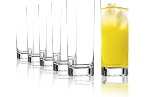 Stölzle Lausitz Verres Highball New York Bar 6 Pièces 450 ml – Verres à Cocktails Élégants pour Long Drinks, Eau & Jus – Gobelets en Cristal Haut de Gamme – Résistants & Passe au Lave-Vaisselle