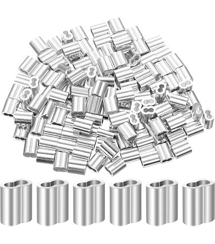 Manicotti A Crimpare In Alluminio Per Cavo Metallico - Diametro 3 Mm, Argento, Confezione Da 50 Pezzi - 2