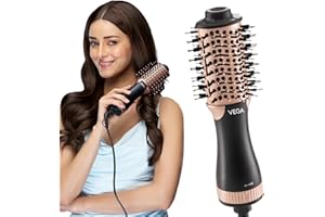 VEGA Litstyle L3 Volumizer Hair Blow Dryer Brush With 3 Heat/2 Speed Settings, 360° Airflow Vent, 3 in 1 Compact Hot Air Brush For Women, Tourmaline Ceramic Coated Barrel, 500 Watts, (VHSD-03)