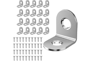 MARICATO Squadrette Angolari, 20 Pezzi 20 x 20 mm Staffe Angolari inox, Staffe Angolari Per Legno 90 Gradi, Staffe A L per Mobili, Scaffali, Tavoli, Rinforzo Resistente per Mensole e Ripiani Argento