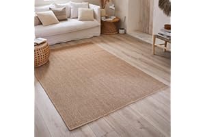 Nazar Tapis Nature, Tapis Naturel Boheme, Tapis Aspect Jute, Tapis Salon, Chambre, Couloirs, Tapis ExtRieur, Couleur Naturelle (50x80 cm, 8753 Beige)