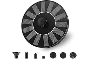 Solar Fountain Pump, HFAN Garden Solar Water Fountain, Circle Garden 1.4W Solar Powered Panel Kit Bird Bath with 6 Nozzles, Solar Pond Pump for Water Feature Pool Garden Decoration
