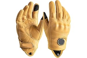 LPHFDCS Gants Moto Homologué Gants de Moto en Cuir rétro Vintage Hommes Femmes Moto Cyclisme Gants d'hiver écran Tactile Moto Motocross Moteur Guantes Gants Moto