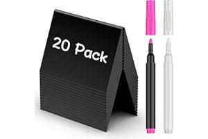 Uniclife Confezione da 20 Mini Lavagnette per Alimenti, Piccole Lavagnette con Pennarelli per Gessetti, Segnali Alimentari in PVC Lucido Riusabili Etichette Alimentari per Buffet di Matrimoni e Feste