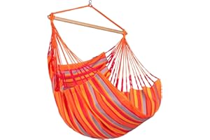 La Siesta® Domingo - Chaise Hamac Confort Intempéries, Fibre Fonctionnelle, Fabrication Kolumbien, Grande Surface, Stabilisateur Bambou, Relaxation en Plein Air - Toucan, Comfort