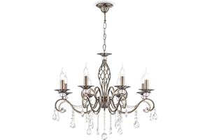 ‎MAYTONI DECORATIVE LIGHTING MAYTONI DECORATIVE LIGHTING Französischer Kronleuchter Kerzen, Klassischer Stil, Lackierung in Farbe Bronze, zahlreiche echte Kristalle