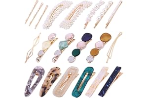 ACPTALL 20Pcs Pearl Hair Clips -Fashion Pearls Hair Barrettes Sweet Artificial Macaron Acrylic Resin Barrettes Hairpins for Women,Ladies and Girls Headwear Styling Tools Hair Accessories