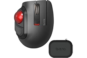 Elecom bitra Mouse trackball, Bluetooth, controllo del pollice, di piccole dimensioni, con custodia semi-rigida, clic silenzioso, design ergonomico, 5 pulsanti, Windows11, MacOS (M-MT1BRSBK)