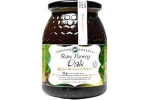 Antonio's RAW CERTIFIED ORGANIC OAK HONEY, 1kg - Antibacterial Mountain Honey, Platinum Award Winning, Unpasteurised, Single Origin - The Raw Honey Shop