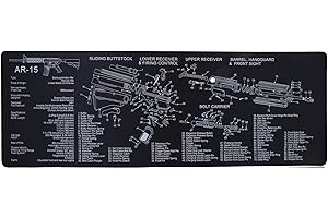 TRIROCK Gun Cleaning Rubber Mat With AR15 Parts Diagram and Instructions Armorers Bench Mat Mouse Pad tool for AR-15