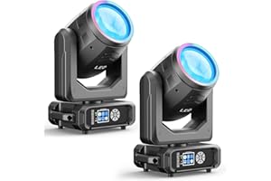 YESPICK 2 unità 200W Teste Mobili LED DJ Luci Beam Spot Zoom, 18 prismi illuminazione palcoscenica DMX-512 strobo attivato dal suono, illuminazione discoteca DJ per feste, matrimoni, Halloween, Natale